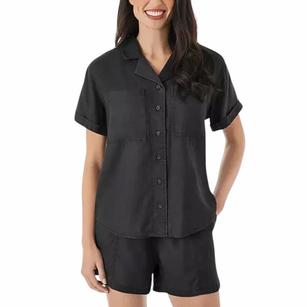 Member's Mark Women's Tencel Camp Shirt Color Black Size Large
